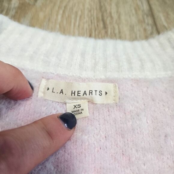 Pacsun La Hearts Fuzzy Retro Floral Crop Sweater Vest Women's XS Pink Coquette - Picture 5 of 5